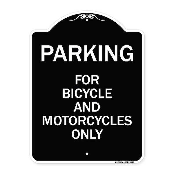 Signmission Parking for Bicycles and Motorcycles Heavy-Gauge Aluminum Sign, 24" x 18", BW-1824-23448 A-DES-BW-1824-23448 - main